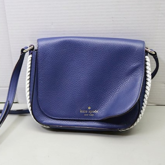 kate spade Handbags - {kate spade} Blue With White Trim Crossbody Bag